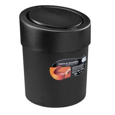 Imagem de Lixeira Automática 5 Litros Plástica Preta - 10908/0008 - Coza