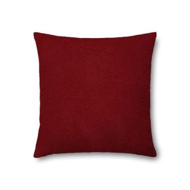 Imagem de Capa de Almofada Suede Lisa - DECORELLA, Vermelho Escuro