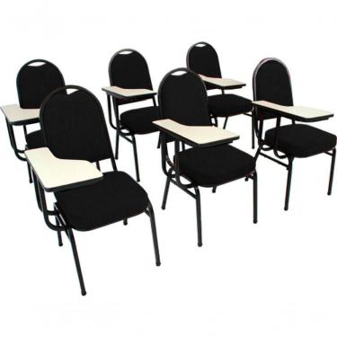 Imagem de Kit Com 6 Cadeiras Para Auditórios Linha Hotel Preto