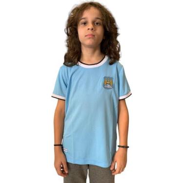 Imagem de Camisa Manchester City Juvenil Retrô 2014 Oficial Licenciado, Azul, Ce