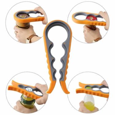 Imagem de Abridor de Tampas Universal BS40604LR para Potes e Frascos Polipropileno e Silicone Ergonômico Laranja Baker's Secret