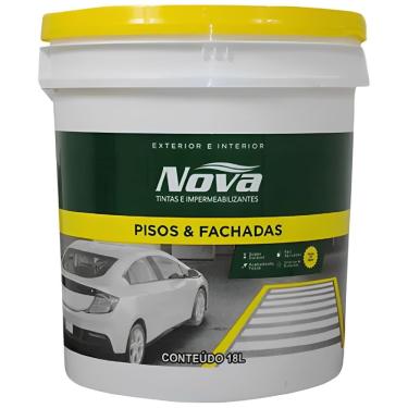 Imagem de Tinta Acrílica para Piso e Fachadas Demarcação Branco Balde 18L 200000000009 Nova Tintas