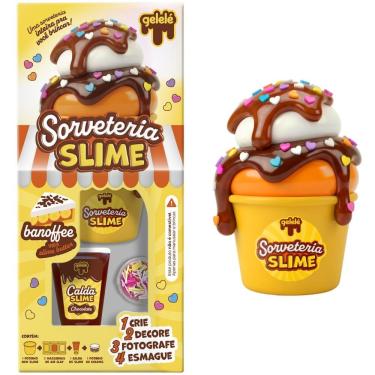 Imagem de Kit Slime Infantil Sorveteria Slime Banoffe para Brincadeira Criativa com Acessórios Gelelé