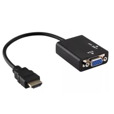 Imagem de Conversor Adaptador de Vídeo Hdmi Macho para Vga Fêmea KAP-V079 Preto Kapbom