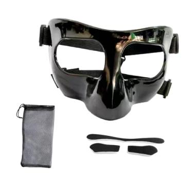 Imagem de UGPLM Protetor nasal para nariz quebrado, máscara facial de basquete, protetor facial para mulheres e homens, Pure Black