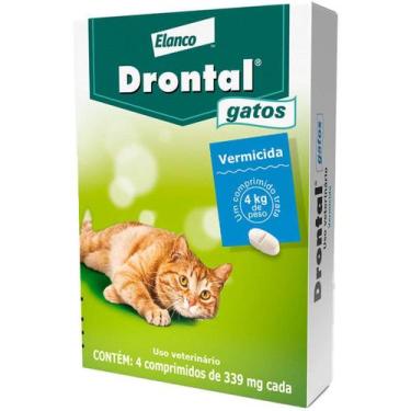 Imagem de Vermifugo Elanco Drontal para Gatos Até 4kg - Embalagem com 4 Comprimi