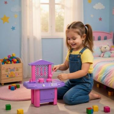 Imagem de Cozinha Fogãozinho Brinquedo Infantil C/ Acessórios Inclusos - Divplas