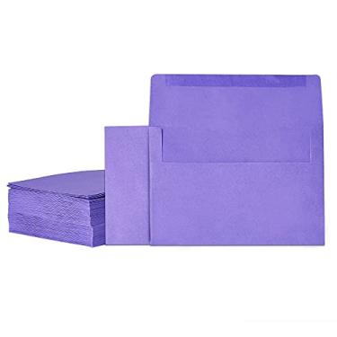 Imagem de Envelopes de convite, pacote com 100 envelopes de 5 x 7 envelopes, envelopes A7 para convites, roxo, 14 x 19 cm