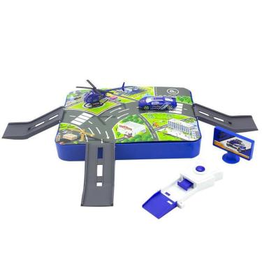 Imagem de Kit Policia Pista Garagem Na Maleta Com 9 Peças