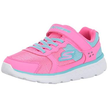 Imagem de Skechers Kids Girls' GO Run 400-Sparkle Sneaker,Neon Pink/Aqua,1 M US Little Kid