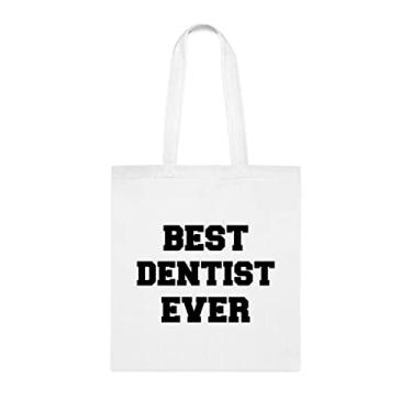 Imagem de Bestdentist Bolsa tote Bestdentist, Bestdentist, Presente Bestdentist, Presente para Bestdentist, Bolsa de ombro Bestdentist, Bolsas reutilizáveis Bestdentist, Ideia de de Natal, Branco