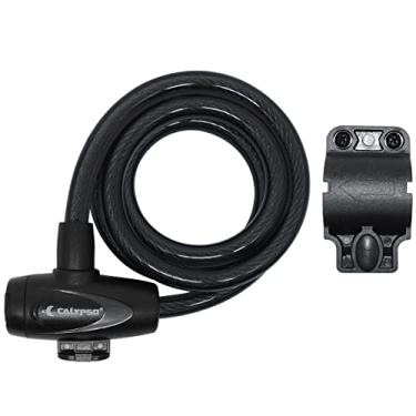 Imagem de Cadeado Bicicleta Com Chave E Cabo De Aço Calypso 1,2mx12mm Preto