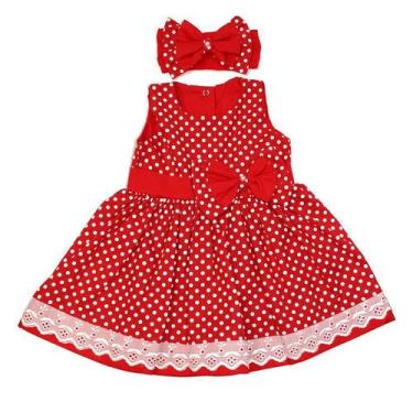 Imagem de Vestido Bebê Petit Bolinhas Brancas Com Vermelho - Melania Babys