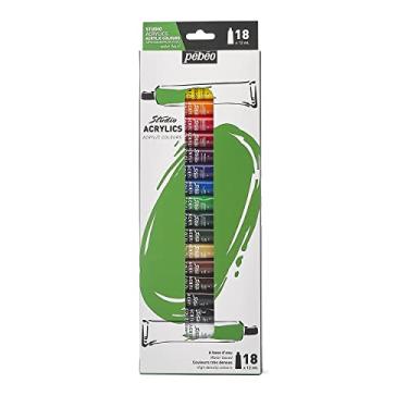 Imagem de Estojo Tinta Acrílica, Pébéo, 668710, 18 Cores 12ml