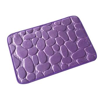 Imagem de SHENGANG Tapete de banho de lã coral tapete de banheiro absorção de água antiderrapante espuma memória tapete absorvente tapete higiênico, 10,40x60cm