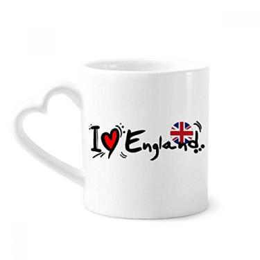 Imagem de I Love England World Flag Heart Mug Coffee Ceramic Drinkware Glass Heart Cup