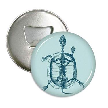 Imagem de Esqueleto Sketch Tartaruga Animal Abridor de Garrafas Imã de Geladeira Emblema Multifuncional