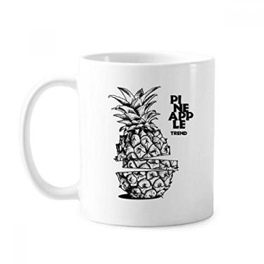Imagem de Abacaxi Trend Caneca de desenho de linha de frutas cerâmica xícara de porcelana de café louça
