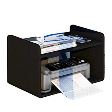 Imagem de KIZQYN Suporte de impressora Rack de impressão Estante de arquivo Rack de acabamento Rack de armazenamento de escritório Rack de cópia Organizador de rack de mesa móvel para impressora de mesa de casa (Cor: cinza, Tamanho: pequeno)