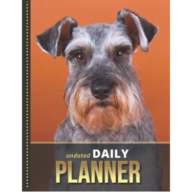 Imagem de Undated Daily Planner: 8.5x11 One Page Per Day Diary / 365 Logs / 6AM to 7PM Hourly Schedule/Gray Mini Schnauzer Dog Art Photo/To Do List Notebook ... / Time Management Gift For Organized People