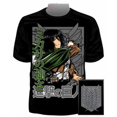 Imagem de Camiseta Anime Attack On Titan Mikasa - Algodão - E.S.G.