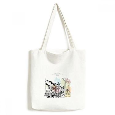 Imagem de Little Inns in Lijiang of China Tote Canvas Bag Shopping Satchel Casual Bolsa