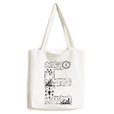 Imagem de Simple Work Brainstorm Data Curve Ilustration Tote Canvas Bag Shopping Satchel Casual Bolsa