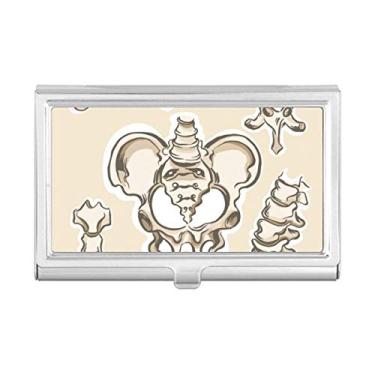 Imagem de Caderno simples de esqueleto humano, porta-cartões de visita, caixa de bolso