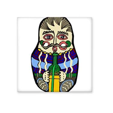 Imagem de Azulejo de cerâmica russa Matrioska russa brilhante decalque de pedra adornada tijolo vitrificado