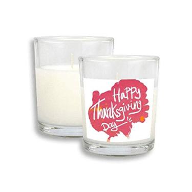 Imagem de Cera de incenso perfumada de vidro com estampa de aquarela rosa de Dia de Ação de Graças