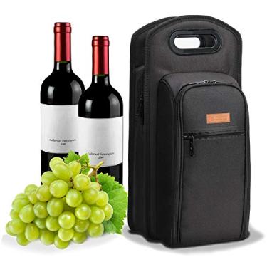 Imagem de ALLCAMP 6 peças bolsa de viagem de vinho e bolsa térmica para transporte de vinho bolsa térmica com alça, ótimo presente para amantes de vinho