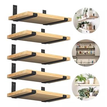 Imagem de Kit Prateleiras 6 Unidades 80x15 Industrial + Mão Francesa