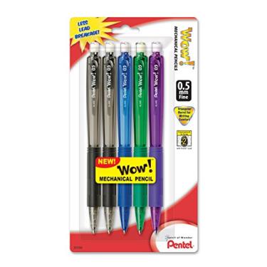 Imagem de Pentel Lapiseira Wow, 0,5 mm, tubos sortidos, pacote com 5 (AL405BP5M)