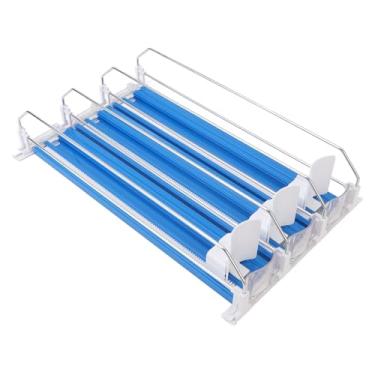 Imagem de Organizador de Bebidas para Geladeira, 3 Fileiras, Organizador de Latas de Refrigerante para Geladeira, Divisor Ajustável, Trilho Deslizante, Dispensador Automático de Bebidas