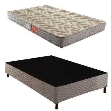 Imagem de Box Casal Galaxy 42x138x188cm com Colchão Casal Unique D45 Duoface 20x138x188cm Paropas By Ecosono Rustico Prata