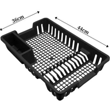 Imagem de Escorredor de Louças 12 Pratos Preto Arqplast