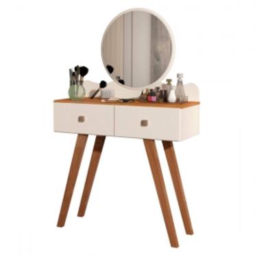Imagem de Penteadeira Organizadora 2 Gavetas com Espelho Infantil Meninas Off White/ Nature - G4 Magazine