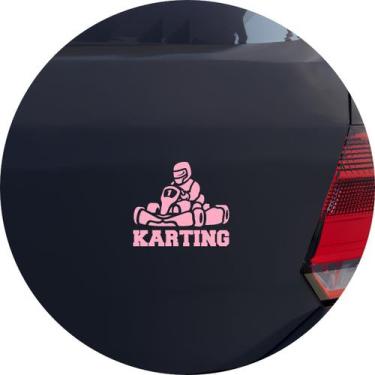 Imagem de Adesivo de Carro Kart Corrida - Cor Rosa Claro - Melhor Adesivo, Rosa 