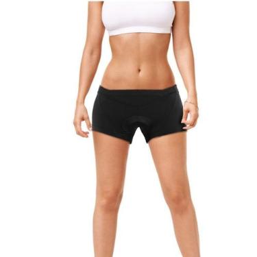 Imagem de Shorts Ciclismo Feminino Com Forro Espuma Rosa D60 - Decole, GG, Preto