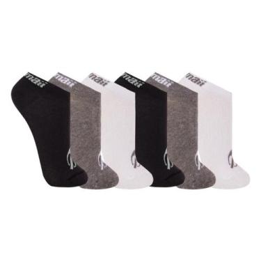 Imagem de 6 Pares De Meias Cano Curto Mormaii Masculina Básica Lisa, G 38-43, Mi
