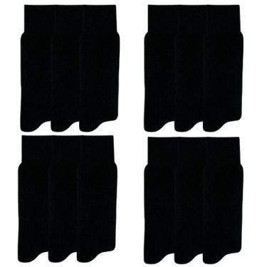 Imagem de Kit Com 12 Pares De Meias Social Mash Poliamida Longa Canelada, Único 