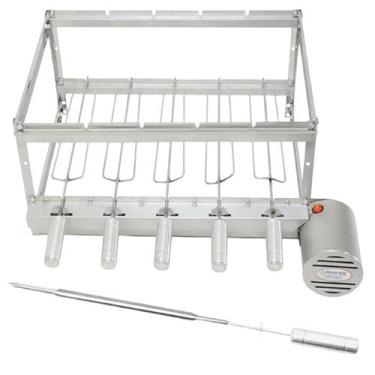 Imagem de Brasa Grill Premium Gira 5 Espetos Churrasqueira Giratória + 1 Espeto 