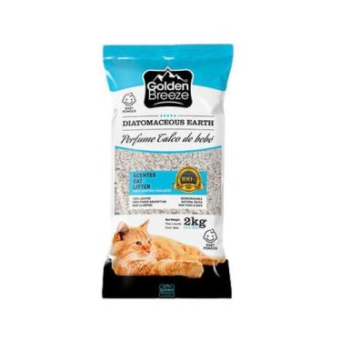 Imagem de Areia Higiênica Golden Breeze Perfume Talco Bebê  para Gatos 2kg