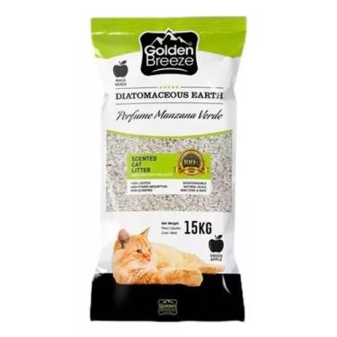 Imagem de Areia Higiênica Golden Breeze Perfume Maçã Verde para Gatos 15kg