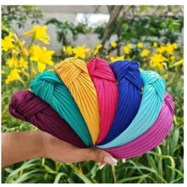 Imagem de Tiara Arquinho de Cabelo Turbante Nó Feminino Adulto e Infantil Tecido