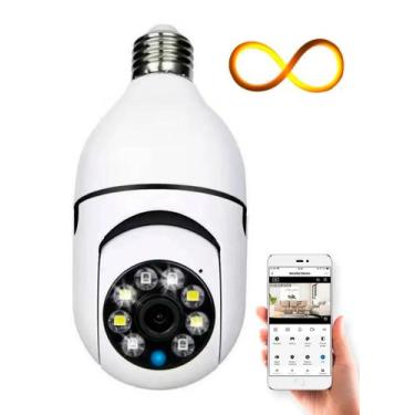 Imagem de Câmera Ip Segurança Lâmpada Panorâmica Visão Noturna Sensor de Movimen