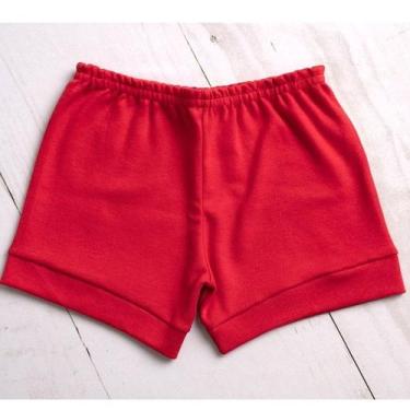 Imagem de SHORT TAPA FRALDA Bebê  SUEDINE 100% ALGODÃO - LETICIA CAT, Vermelho, 