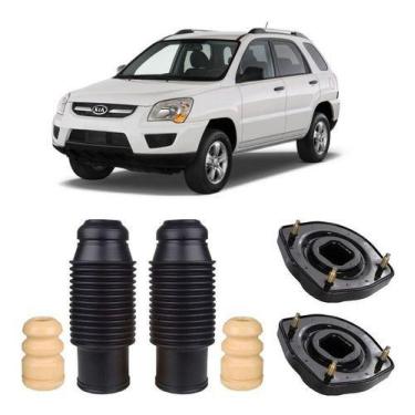Imagem de Kit Coxim Batente Coifa Traseiro Kia Sportage 2008 2009 2010 - QualyKi