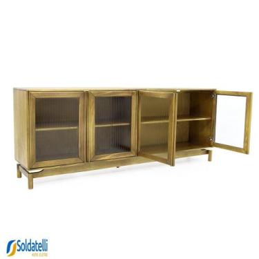 Imagem de Balcão Buffet Voss 4 Portas Base Madeira - Castanho Oregon - Datelli D