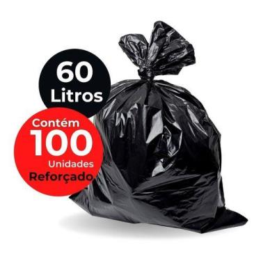 Imagem de Saco De Lixo Preto 60l Reforçado Resistente Doméstico 100un - HIGIPACK
